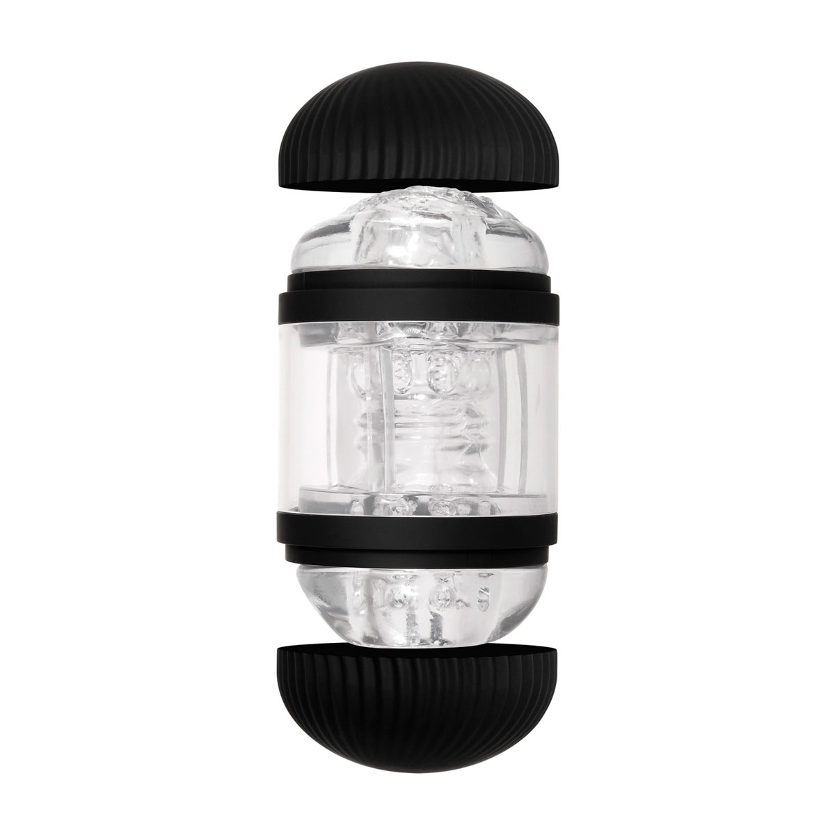 Masturbador Masculino no Formato de Copo Vazado que Simula Sexo Vaginal e Anal com Textura Interna - Zero Tolerance Double Decker Stroker | 13,5 x 9,1 cm - 5