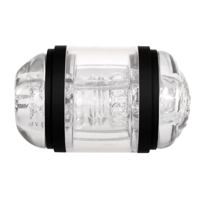 Foto 6 do produto Masturbador Masculino no Formato de Copo Vazado que Simula Sexo Vaginal e Anal com Textura Interna - Zero Tolerance Double Decker Stroker | 13,5 x 9,1 cm