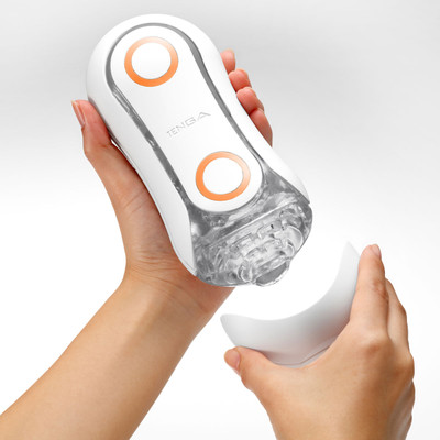 Foto 7 do produto Masturbador Masculino no Formato de Estojo com Texturas Anelares e Esferas - Tenga Flip Orb Orange Crash | 17,5 x 7,0 cm