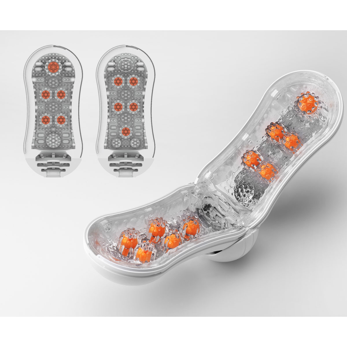 Masturbador Masculino no Formato de Estojo com Texturas Anelares e Esferas - Tenga Flip Orb Orange Crash | 17,5 x 7,0 cm - 5