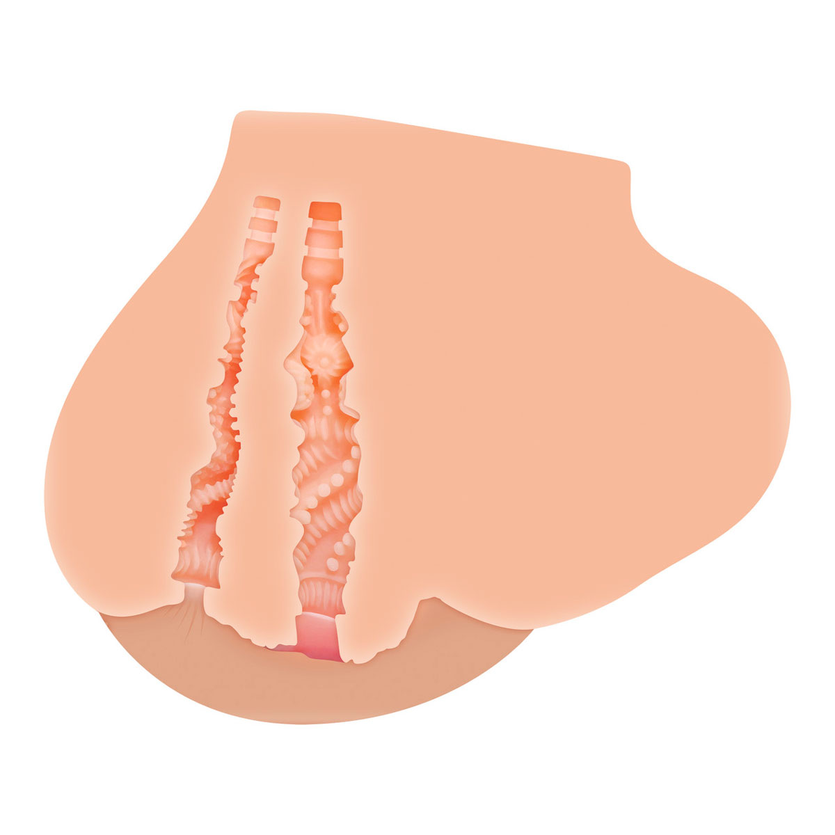 Masturbador Masculino Na Posição ''De Ladinho'' com Vagina e Ânus Penetráveis em TPE e Anel Peniano Duplo - Zero Tolerance Kendra Spade | 30 x 22 cm - 5