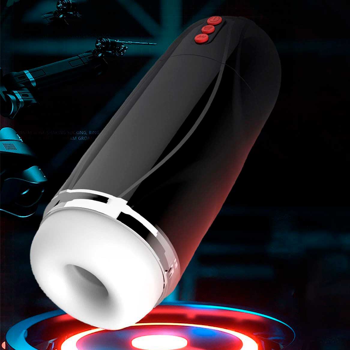 Masturbador Masculino Recarregável com 5 Níveis de Sucção e 10 Modos de Vibração - Artillery Hurricane | 12 x 3 cm - 6