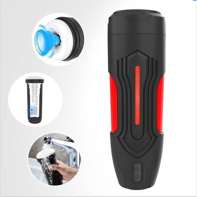 Foto 3 do produto Masturbador Masculino Recarregável no Formato de Lanterna com Textura Interna, 7 Modos de Vibração e 5 Tipos de Sucção - Pleasure Dreams