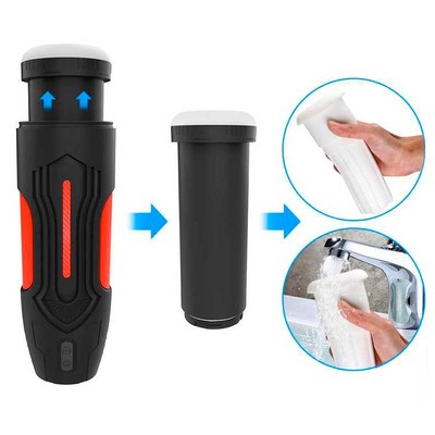 Foto 6 do produto Masturbador Masculino Recarregável no Formato de Lanterna com Textura Interna, 7 Modos de Vibração e 5 Tipos de Sucção - Pleasure Dreams