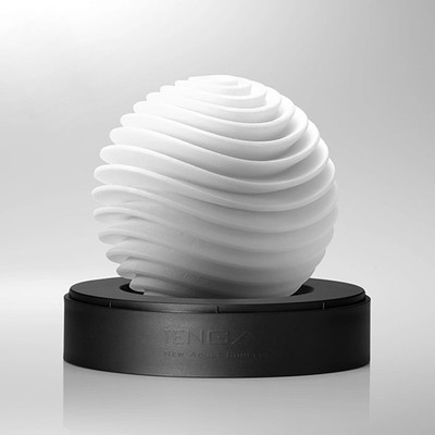 Foto 3 do produto Masturbador Masculino em Silicone Macio com Texturas Geométricas  - Tenga Geo Aqua | 8,7 x 10 cm