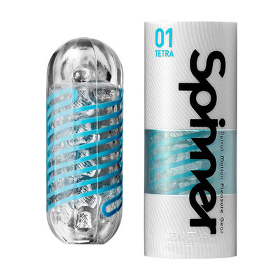 Foto 1 do produto Masturbador Masculino em Silicone com Textura Interna e Que se Movimenta em Espiral - Tenga Spinner Tetra | 13 x 4,5 cm