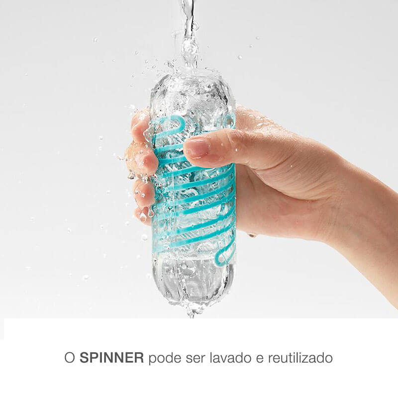 Masturbador Masculino em Silicone com Textura Interna e Que se Movimenta em Espiral - Tenga Spinner Tetra | 13 x 4,5 cm - 4