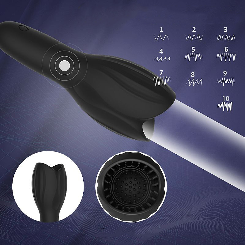 Estimulador de Glande Peniana com Texturas Massageadoras e 10 Modos de Vibração - S-Hande Woodblock | 12,7 x 3 cm - 4