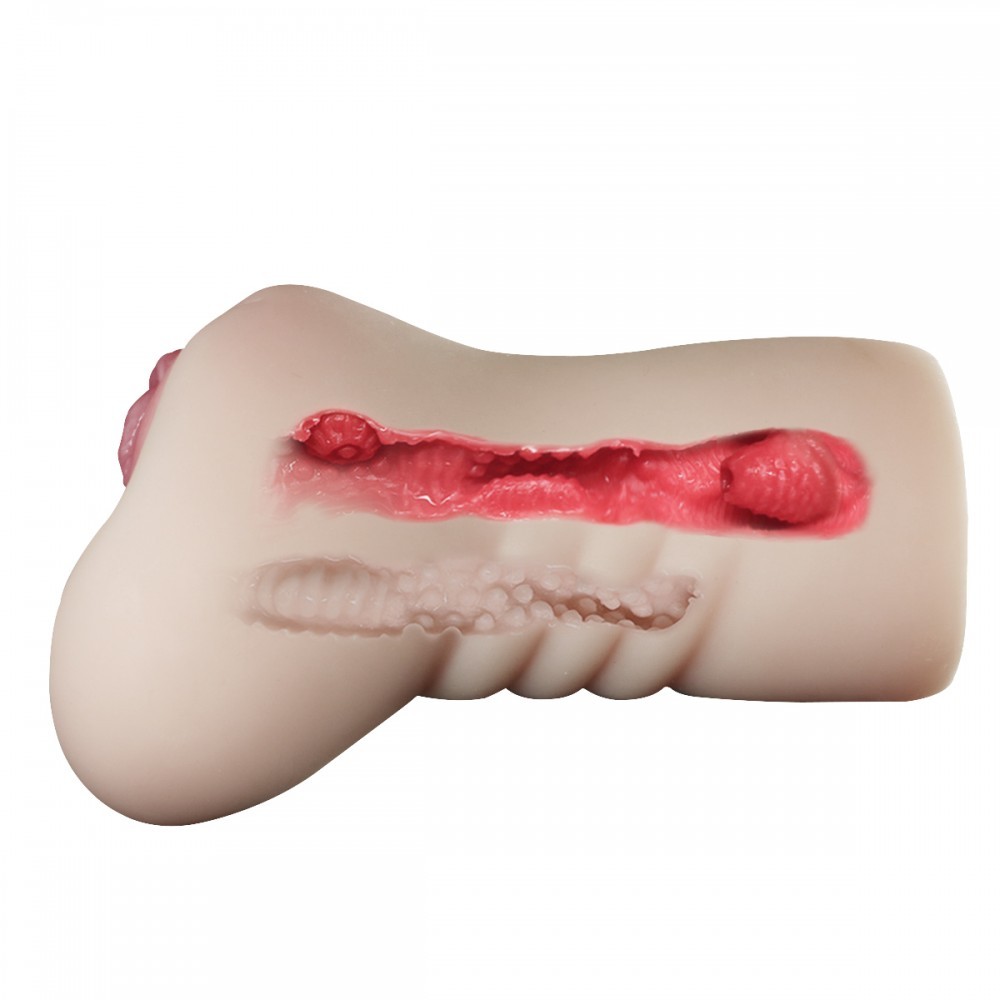 Masturbador Masculino em TPE no Formato de Vagina e Ânus Penetráveis com Útero - Realistic Crazy Lion | 14,5 x 3,5 cm - 6