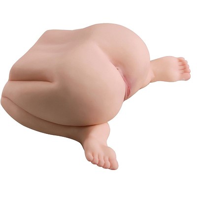 Masturbador Meio Corpo em Posição de Cocoras Deitado e Vagina e Ânus Realísticos Penetráveis - SI | 44 x 32 cm