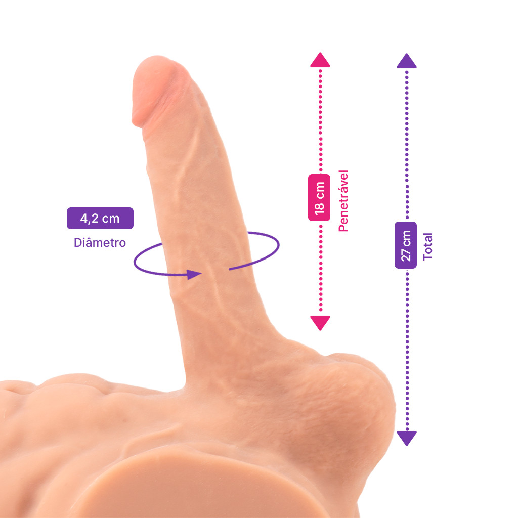 Masturbador Meio Tronco Inferior em TPE com Ânus Penetrável e Pênis Realístico com Glande, Veias e Escroto - SI | 28,5 x 21,5 cm - 2