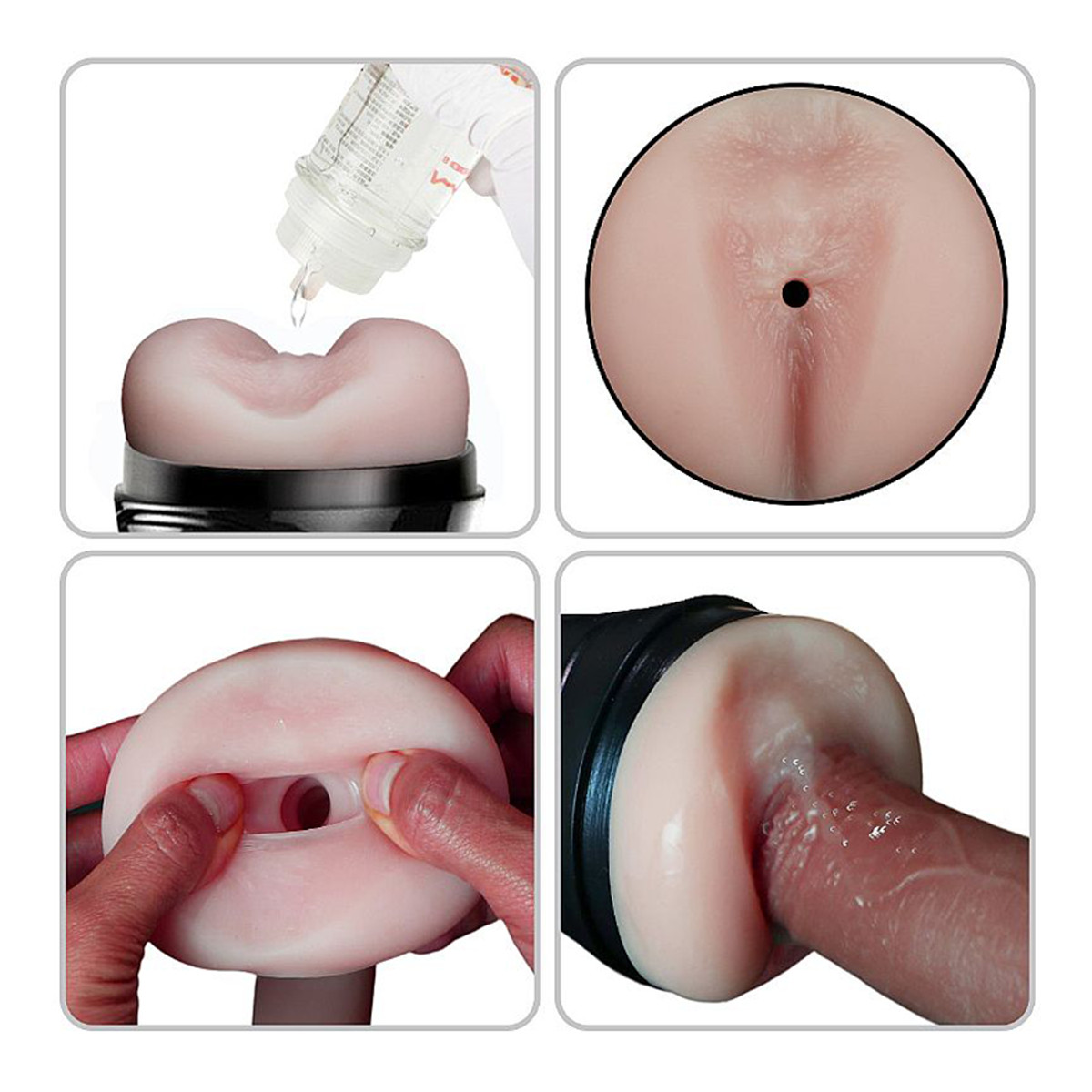 Masturbador Mini Lanterna em Cyberskin no formato de Ânus, Textura Interna com Vibrador - Sexy Import | 10,5 x 3 cm - 4