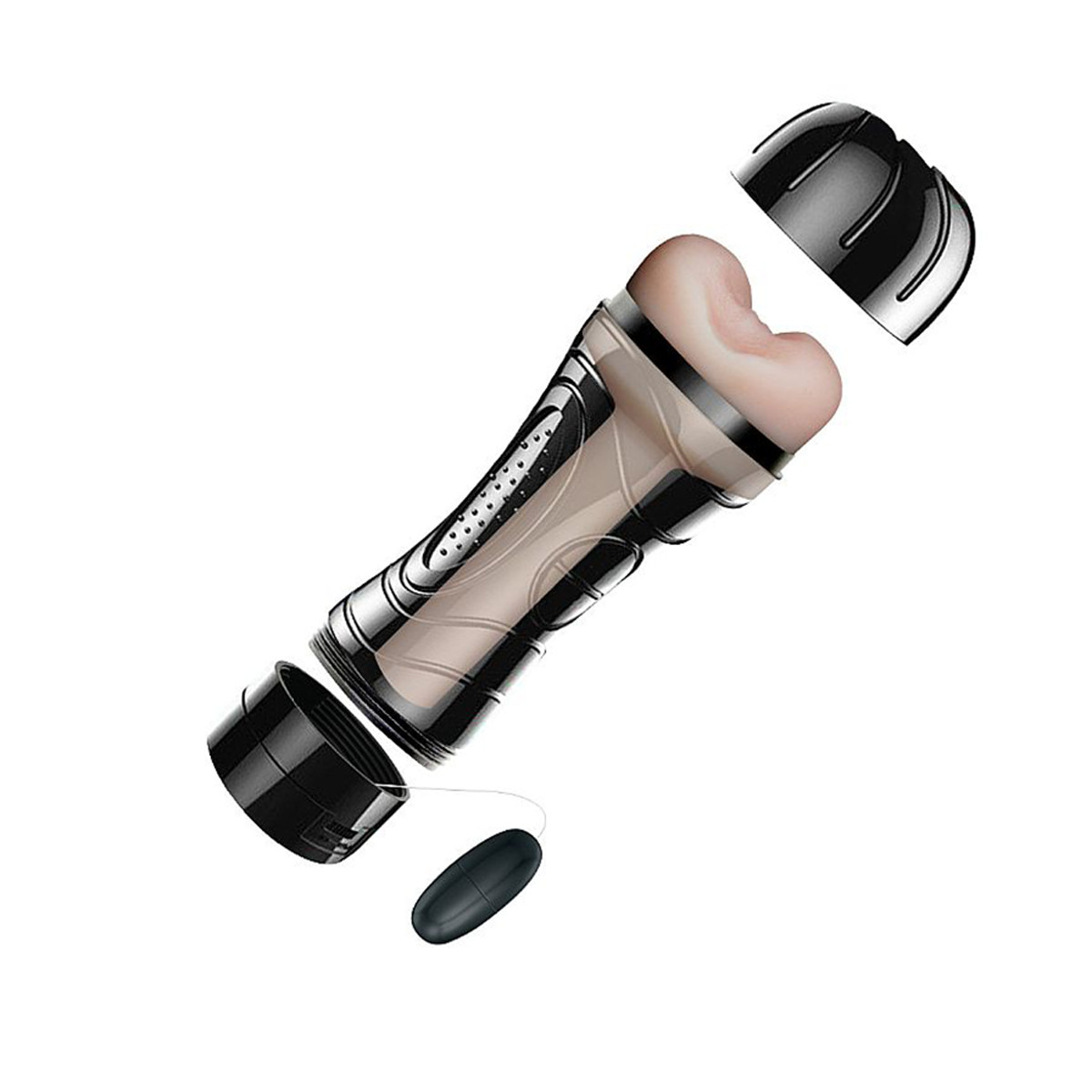 Masturbador Mini Lanterna em Cyberskin no formato de Ânus, Textura Interna com Vibrador - Sexy Import | 10,5 x 3 cm - 3