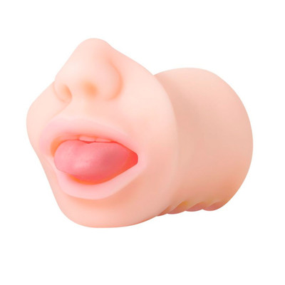 Masturbador que Simula Sexo Oral com Texturas Interna em TPE e Anel Peniano Duplo em Silicone - Zero Tolerance Real Mouth Stroker | 15 x 3 cm