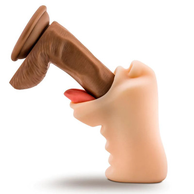 Masturbador que Simula Sexo Oral com Texturas Interna em TPE e Anel Peniano Duplo em Silicone - Zero Tolerance Real Mouth Stroker | 15 x 3 cm