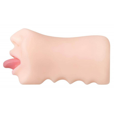 Foto 2 do produto Masturbador que Simula Sexo Oral com Texturas Interna em TPE e Anel Peniano Duplo em Silicone - Zero Tolerance Real Mouth Stroker | 15 x 3 cm