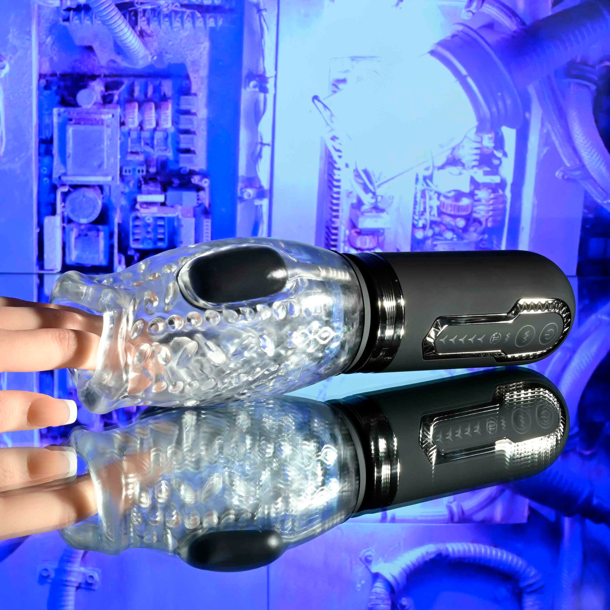 Masturbador Rotativo com 5 Velocidades, 10 Modos de Vibração, Formato de Boca, Textura Interna e Recarregável - Zero Tolerance Thrill Ride - 3