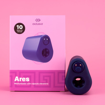 Masturbador em Silicone e Bullet com 10 Modos de Vibração, Recarregável - Exclusiva Ares