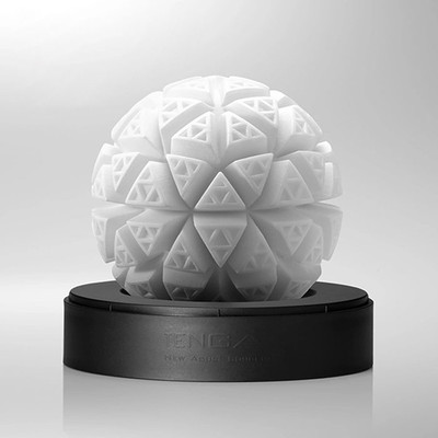 Foto 2 do produto Masturbador em Silicone com Texturas em Formato Geométrico - Tenga Geo Glacier | 8,7 x 10 cm