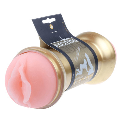 Foto 1 do produto Exciting Gold - Masturbador e Simulador de Sexo Anal e Vaginal em Formato de Halteres - 22 x 7 cm