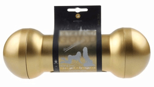 Exciting Gold - Masturbador e Simulador de Sexo Anal e Vaginal em Formato de Halteres - 22 x 7 cm - 2