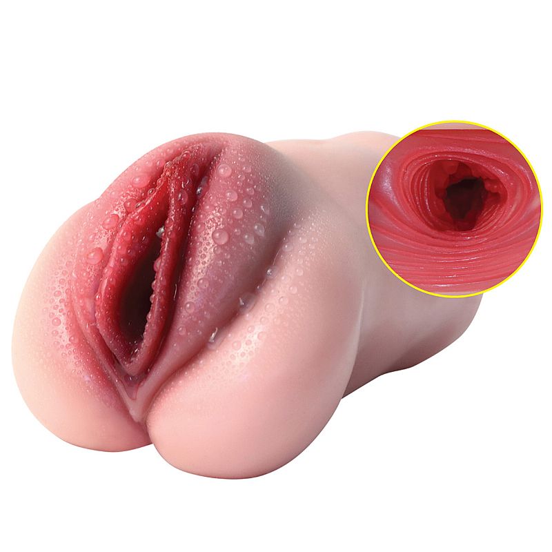 Masturbador em TPE no Formato de Vagina com Grandes Lábios Rosados e Texturas Internas - SI Sexy Lady | 11 x 3 cm - 2