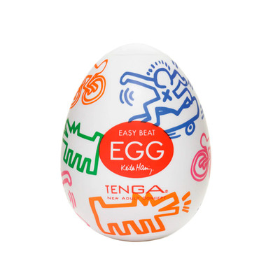 Foto 2 do produto Masturbador em TPE com Textura Personalizada - Tenga x Keith Haring Egg Street | 5,8 x 5 cm