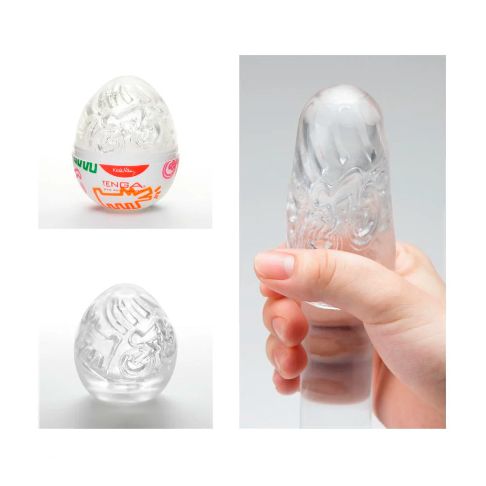 Masturbador em TPE com Textura Personalizada - Tenga x Keith Haring Egg Street | 5,8 x 5 cm - 4