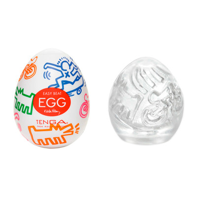 Foto 1 do produto Masturbador em TPE com Textura Personalizada - Tenga x Keith Haring Egg Street | 5,8 x 5 cm