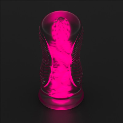 Foto 5 do produto Masturbador em TPE Transparente com Efeito Fosforescente e Texturas - Lovetoy Lumino Play Pink Glow 6.0 | 14,7 x 3 cm