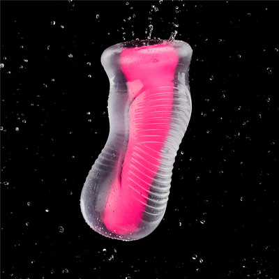 Foto 8 do produto Masturbador em TPE Transparente com Efeito Fosforescente e Texturas - Lovetoy Lumino Play Pink Glow 6.0 | 14,7 x 3 cm