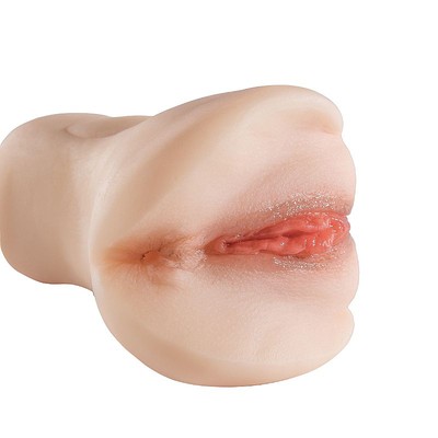 Masturbador em TPR no Formato de Vagina e Ânus Penetráveis -  SI Super Real | 15,5 x 3,5 cm