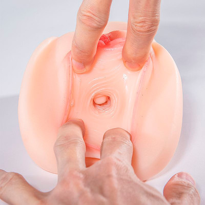 Foto 4 do produto Masturbador em TPR com Formato Virilha, Vagina e Ânus Penetráveis e Textura Realista - SI Super Real | 11,5 x 3 cm