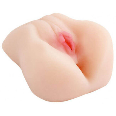 Foto 3 do produto Masturbador com Vagina e Ânus em TPE, Cápsula Vibratória de Multivelocidade e Controle Remoto com Fio - Passionate Pussy & Ass | 18,5 x 12 cm