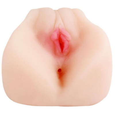 Foto 2 do produto Masturbador com Vagina e Ânus em TPE, Cápsula Vibratória de Multivelocidade e Controle Remoto com Fio - Passionate Pussy & Ass | 18,5 x 12 cm