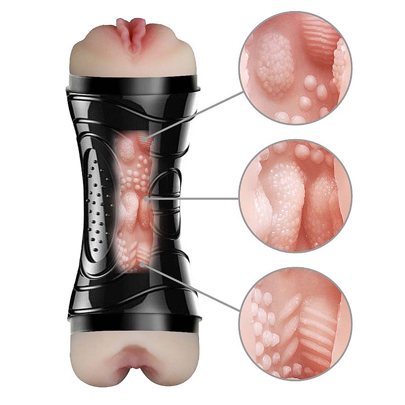 Masturbador com Vagina e Ânus em TPE - Training Master | 19 x 3 cm - 7