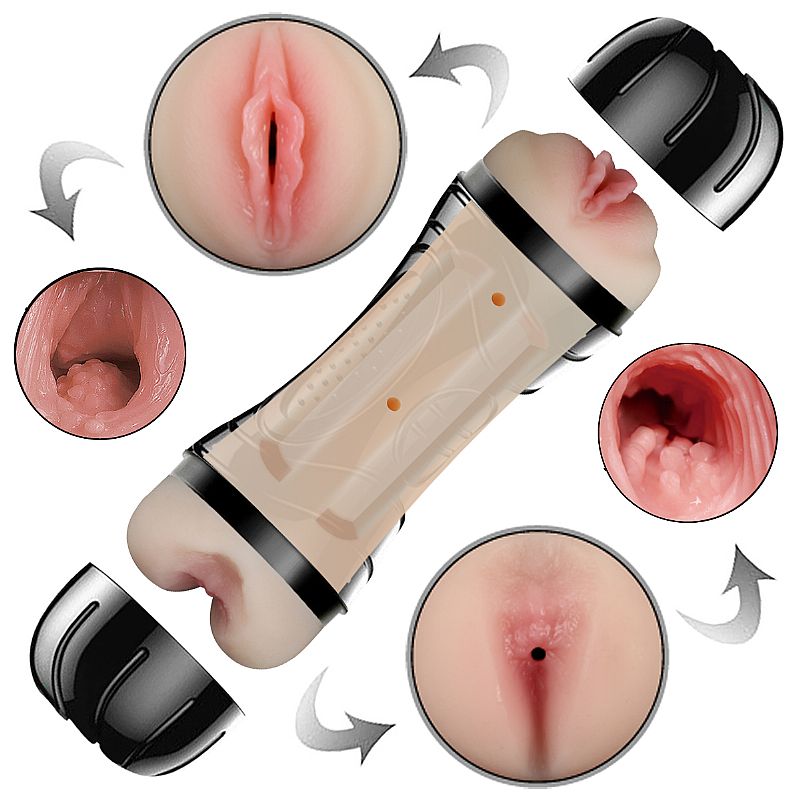 Masturbador com Vagina e Ânus em TPE - Training Master | 19 x 3 cm - 8
