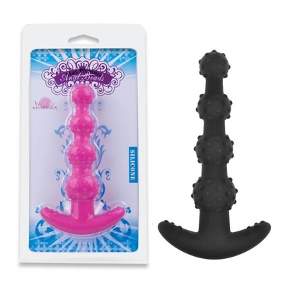Foto 1 do produto Max Pleasure Anal Beads - Plug Anal em Silicone Soft Touch com 4 Esferas em Tamanhos Gradativos - 14 x 3 cm | Cor: Preto