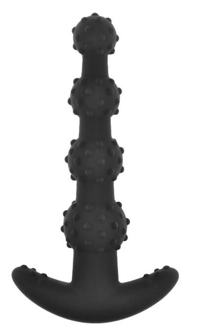 Max Pleasure Anal Beads - Plug Anal em Silicone Soft Touch com 4 Esferas em Tamanhos Gradativos - 14 x 3 cm | Cor: Preto - 2