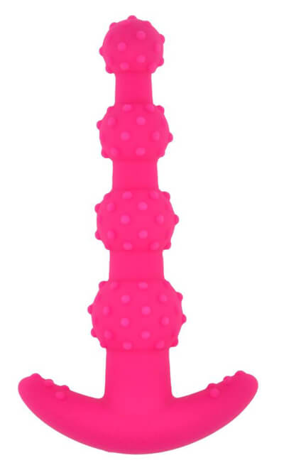 Max Pleasure Anal Beads - Plug Anal em Silicone Soft Touch com 4 Esferas em Tamanhos Gradativos - 14 x 3 cm | Cor: Rosa - 2