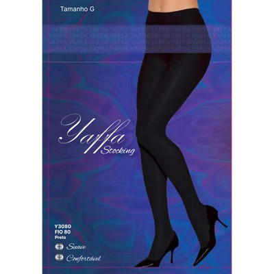 Meia Calça Preta Fio 80 - Yaffa Lingerie | Tamanho Único