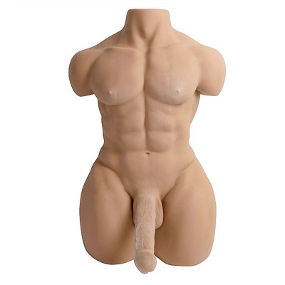 Foto 8 do produto Meio Corpo Masculino com Pênis Vertebrado, Escroto, Ânus e Tanquinho Definido em TPR - 62 x 42 cm | Disponível em 2 Cores