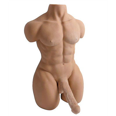 Foto 9 do produto Meio Corpo Masculino com Pênis Vertebrado, Escroto, Ânus e Tanquinho Definido em TPR - 62 x 42 cm | Disponível em 2 Cores