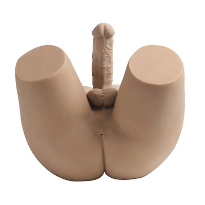 Foto 13 do produto Meio Corpo Masculino com Pênis Vertebrado, Escroto, Ânus e Tanquinho Definido em TPR - 62 x 42 cm | Disponível em 2 Cores