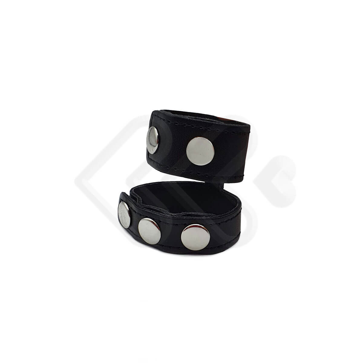 Men's Expert - Anel Peniano Duplo com Ajuste por Botões e Feito em Couro Sintético - 2