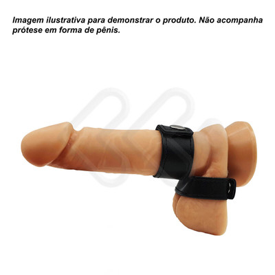 Foto 4 do produto Men's Expert - Anel Peniano Duplo com Ajuste por Botões e Feito em Couro Sintético