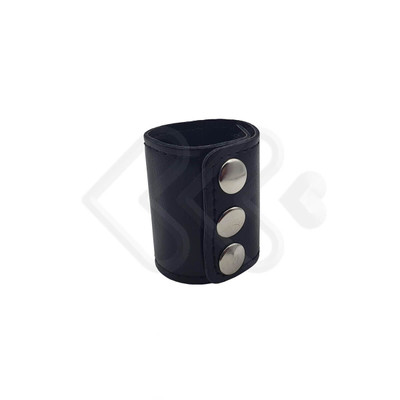 Foto 3 do produto Anel para Testículos em Couro Sintético e Ajustável com 3 Botões - Men's Expert Ball Stretcher