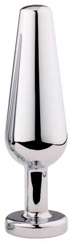 Metallic Love - Plug Anal em Alumínio Cromado com Forma de Cone - 13 x 3,5 cm - 2