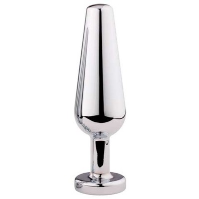 Foto 2 do produto Metallic Love - Plug Anal em Alumínio Cromado com Forma de Cone - 13 x 3,5 cm