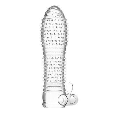 Foto 2 do produto Capa Peniana em Silicone com Nódulos Massageadores e Cápsula Vibratória - Meteor Hammer |12,9 x 3,9 cm